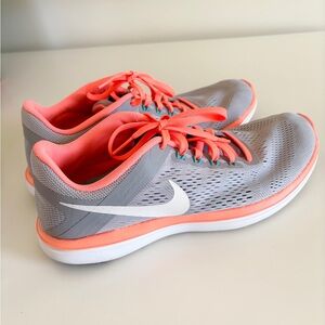 Nike Flex Women's Athletic Shoes in Gray and Coral